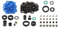 Éléments filtrants d'injecteur de carburant automobile, pièces en plastique, noyau de forme carrée, pour moteur, incluant joints toriques, boucles, capuchons et joints d'étanchéité