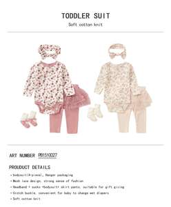 Conjunto de Ropa <span class=keywords><strong>para</strong></span> Bebé Niña de 0 a 2 Años, Mono con Estampado Triangular, Manga Larga, Algodón - Product Image 3