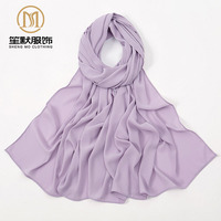 Hijabs Malaisiens Couleur Unie Personnalisés en Gros pour Femmes, Turban Foulard Long en Mousseline de Soie Perlé et Bulle