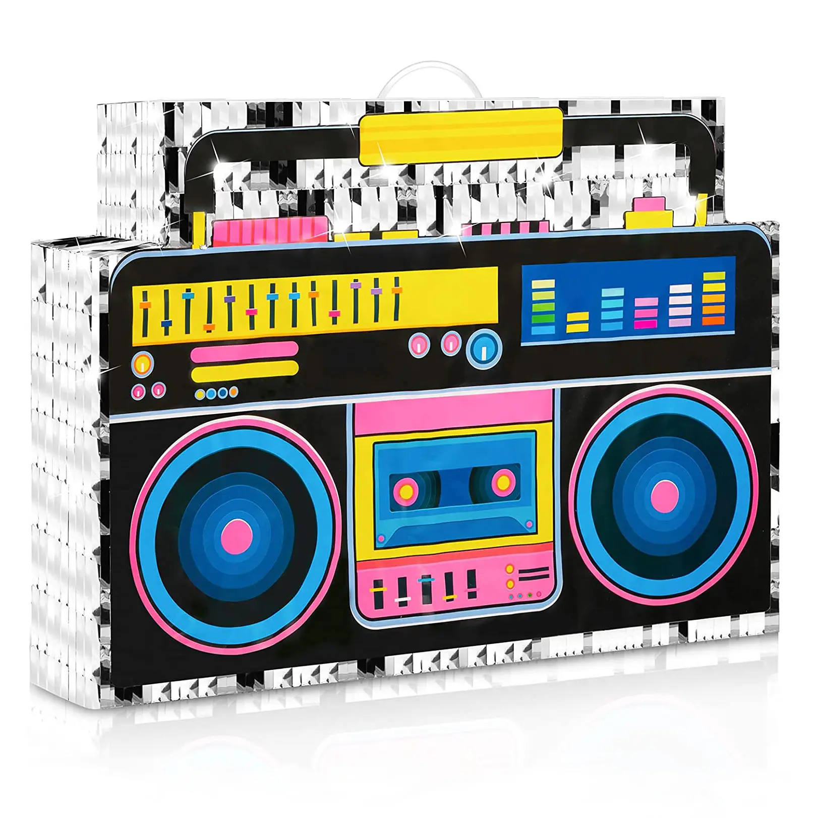 Partycool Retro Handmade Radio 80s Theme Boombox Celebration Paper Hip Hop Adults Number Pinata Fiesta Game Toy Party Favor