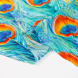 <strong>Peacock</strong> Feather Super Soft Cotton Voile Animal Special Printed <strong>Fabric</strong> for Lady Dress - Product Image 3