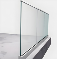 Système de balustrade en verre sans cadre moderne, profilés en aluminium et acier en U, quincaillerie de balustrade, clôture en verre de sécurité intérieure facile à installer pour appartement