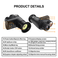 Nouvelles lunettes de vision nocturne mini monoculaires immersives NV4500 2025, infrarouges 4K, grossissement 8X, étanches, portée 300-400m, vidéo 30fps