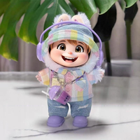 Erste Generation 17cm Cartoon-Spielzeug PVC 1:3 Maßstab Regenbogen-Kariertes Mode-Set Exklusive Unisex-Kleidung für Puppenzubehör