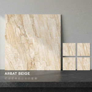กระเบื้องพอร์เซลเลนลายหินเบจ Breccia Crema ขนาด 600x600 มม. เคลือบเงาสำหรับปูพื้น - Product Image 2