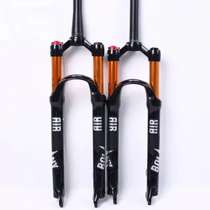 BOLANY MTB Bike Fork 26'' 27.5'' 29" Suspension Disc Brake 100mm Travel QR Bike Air Forks Straight/Tapered Steerer Fork