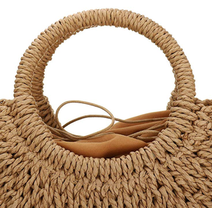 En gros femmes d'été en paille de <span class=keywords><strong>raphia</strong></span> naturel sac de plage de paille sac fourre-tout - Product Image 5