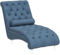 Chaise longue en velours avec pieds en acrylique pour hôtels et projets de luxe - Canapé lounge rembourré de qualité professionnelle OEM