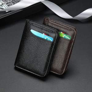 Portefeuille Mini Ultra Fin en Cuir Véritable pour Hommes, Petit Porte-Cartes Souple et Porte-Étuis de Crédit, Sacs de Sport – Vente en Gros - Product Image 1