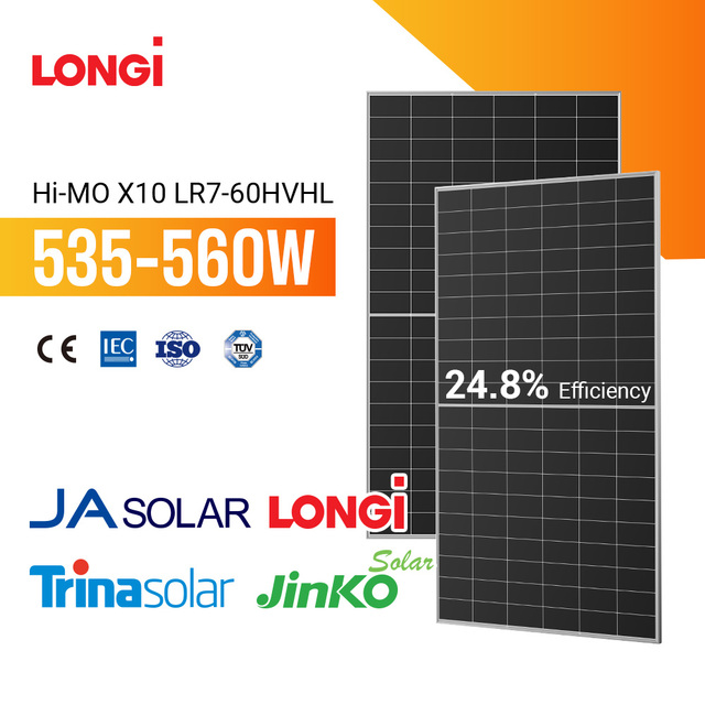 Longi IP68 Panel Solar Mono 535 w 540w 560w 550 w Photovoltaic Single Glass Panel