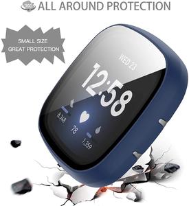 Proveedor Verificado, Funda para Reloj <span class=keywords><strong>Fitbit</strong></span> Versa 4/3, Ancho de Correa de 22 mm, Cristal Templado Esmerilado Sensn1/2, Protector de PC Todo en Uno - Product Image 2