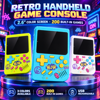 Console de jeu portable avec écran couleur de 2,6 pouces, rechargeable par USB, mini lecteur de jeux vidéo rétro pour enfants, cadeaux