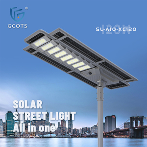 ไฟถนนพลังงานแสงอาทิตย์ GCOTS ความสว่างสูง IP66 กันน้ำ 120 วัตต์ แบบ All in One สำหรับภายนอกอาคาร รุ่น SL-AIO-XCB120 ความสว่างสูง - Product Image 1