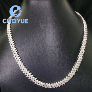Pulsera de eslabones cubanos de plata de ley 925 con moissanita de 10 mm, diseño de borde puntiagudo, estilo Hip Hop, cadena con incrustaciones de circonitas, pasa la prueba del diamante GRA - Product Image 5