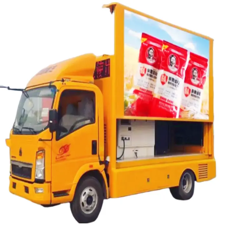 Sinotruk howo 4x2 mobile advertising screen digital truck outdoor mobile led advertising vehicle for sale