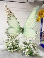 Grande fleur artificielle unique en organza, faite à la main, en forme de papillon géant, pour décoration de mariage, mur de fleurs, arrangement floral