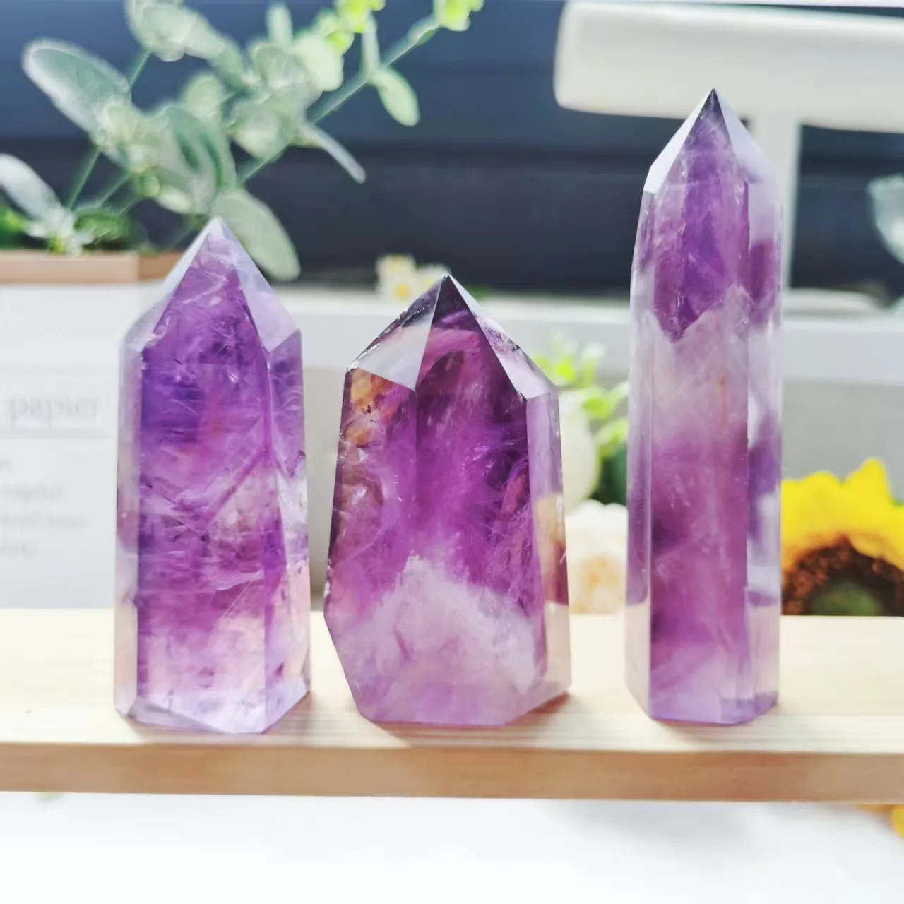 Commercio all'ingrosso di alta qualità Healing Stone Point ametista Point Crystal prezzi torre di ametista viola