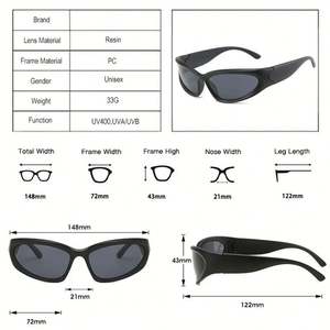 Gafas de Sol de Moda Personalizadas con Espejo Plateado Estilo Ojo de Gato para Hombre, Gafas de Sol Punk UV400 para Deportes al Aire Libre y Conducción, Gafas de Sol para Mujer - Product Image 5