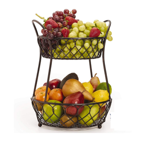 Panier de stockage de fruits luxueux avec décor de table de comptoir de cuisine fini noir de la meilleure qualité pour une utilisation - Product Image 4