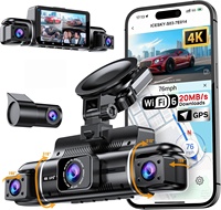 Caméra de véhicule 4K à couverture complète 4 canaux, best-seller Amazon 360 °   Caméra embarquée 4 voies avec vue panoramique 4K+1080Px3, WiFi6 et GPS