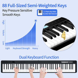 TERENCE X88C Piano professionnel Bluetooth rechargeable <span class=keywords><strong>MIDI</strong></span> pondéré Standard 88 notes pour enfants étudiant pratique à domicile - Product Image 2