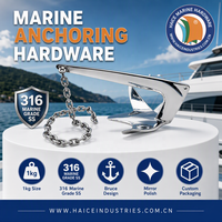 Ancre marine en acier inoxydable 316, ancre à griffes de 5 kg, pour ancrage de bateaux, kayaks, bateaux pneumatiques, yachts, accessoires de quincaillerie marine