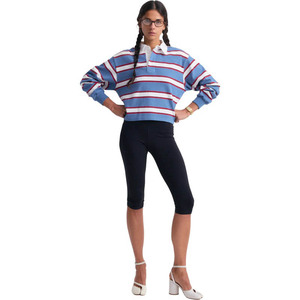 KY <strong>Women</strong> Rugby <strong>Shirt</strong> Stripe <strong>Long</strong> <strong>Sleeve</strong> <strong>Polo</strong> Collared Pullover Oversized Streetwear Striped Custom Embroidered <strong>Polo</strong> <strong>Shirt</strong> - Product Image 5
