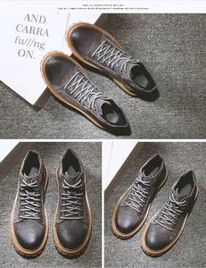 Men's Winter Fleece-lined Leather Boots Casual High-top Non-slip Ankle Boots - Product Image 6