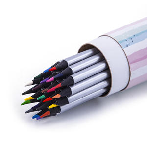 Hot Sell Silver Wrapped Wood <b>Colored</b> <b>Pencils</b> Set Wholesale Custom Printing Drawing <b>Pencils</b> in Tube - Product Image 1