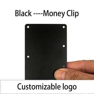 Portefeuilles RFID personnalisés avec logo imprimé, anti-vol, fins, sécurisés, porte-cartes de crédit en aluminium avec clip métallique pour hommes - Product Image 2