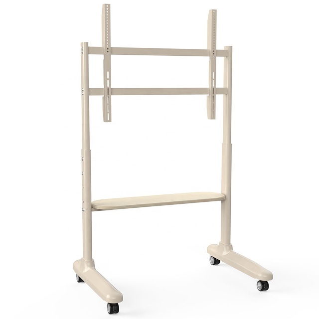 Mobile TV Cart Rolling Floor Stand Easel Lockable Wheels Height Adjustable TV Monitor Trolley Stand for 42-90 Inch Screen
