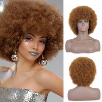 Perruques synthétiques afro bouclées résistantes à la chaleur, sans lacet, densité 180 %, sans colle, qualité supérieure, prix de gros, expédition immédiate