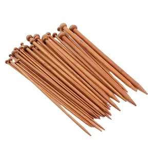 18 Sizes 36PCS Smooth Crochet Carbonized Bamboo Single Pointed End Knitting Needles