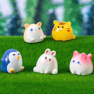 Mini figurines d'animaux en résine, miniatures, décorations de bureau, tigre, pingouin, lapin mignons, décorations de paysage, accessoires DIY - Product Image 4