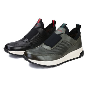 Zapatos de cuero personalizados para hombre, zapatillas informales para correr a la moda, color blanco y negro, venta al por mayor, 2022 - Product Image 1