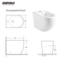 Pour Empolo luxe moderne brillant blanc sol debout Bidet monobloc en céramique p-trap filigrane affleurant tabouret de nuit pour hôtels Bathro