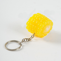 Llavero de PVC 3D Creativo con Segmentos de Maíz Simulados, Temática de Comida, Varias Formas, para Bolsos, Llaveros, Regalos Promocionales