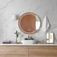 Décor à la maison miroir dentelle ronde led miroir lampes murales miroir intelligent salle de bain