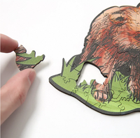 Nouveau puzzle en bois éducatif 2D imprimé en offset 4 couleurs CMJN, les trois ours, pour les enfants de 2 à 4 ans, jouets personnalisés