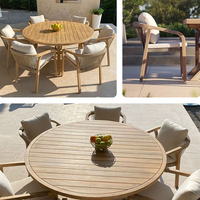Vente en gros usine de produits de luxe Patio Loisirs Jardin Meubles en bois de teck Ensemble table et chaises pour l'extérieur
