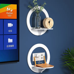 Étagère <span class=keywords><strong>murale</strong></span> blanche pour projecteur, étagères flottantes pour divertissement, étagère pour projecteur - Product Image 3