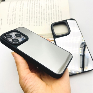 Coque de téléphone vierge noire brillante effet miroir pour impression UV, 2 en 1, coque arrière vide à faire soi-même pour iPhone 16 15 14 13 12 - Product Image 3