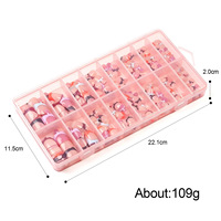 Lot de 160 faux ongles en ABS, boîte de capsules d'ongles courts français nude réutilisables, forme carrée, à presser, pré-conçues