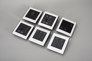 Interrupteur mural et prise de courant de style moderne, design de créateur, peinture au pistolet or nickel brossé/accessoires électriques PC - Product Image 2