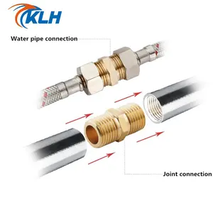 KDH tubo in ottone raccordo per nipplo esagonale adattatore per attacco rapido 1/8 1/4 3/8 1/2 3/4 1 BSP filettatura maschio-maschio connettore per Gas olio acqua