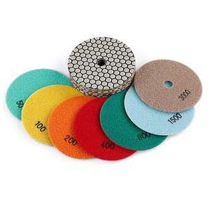 4 İnç B Kuru Elmas Parlatma Pedleri 100MM Granit Mermer Kuvars için Elastik Elmas Zımpara Diski - OEM Özelleştirilebilir - Product Image 3