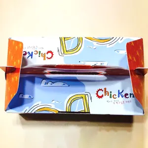 Индивидуальная одноразовая портативная коробка для жареной курицы, выносная бумажная коробка для еды с ручкой