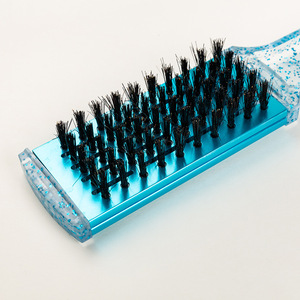 Peigne lisseur Wanmei à dents en acier inoxydable et poils de sanglier, pour usage domestique, bleu translucide - Product Image 3