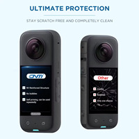 Aksesoris Kamera Aksi Cedle Terbaru Insta360 X3 Kaca Tempered HD Anti-sidik Jari 3D Melengkung Berkualitas Tinggi