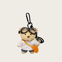 Porte-clés en peluche ours en dessin animé mignon, doux et durable, breloque de sac, décoration de sac à dos